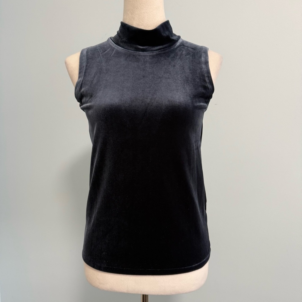 J Crew Women’s Navy Velvet Mock Neck Tank‎ Size S